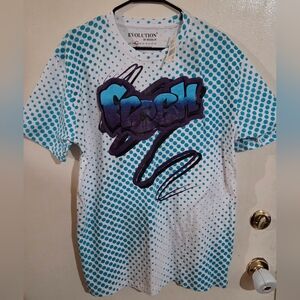 Evolution In Design "Fresh" Puff Print Graphic T-Shirt Vintage Men Size Large